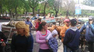 Carreros se movilizaron con sus familias por las calles de la ciudad de La Plata.