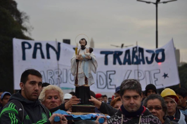 Argentina: protesta y marcha de Barrios de Pie