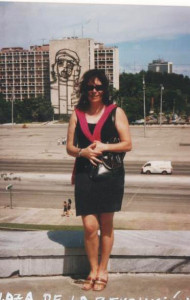 Ángela Gentile, en la Plaza de la Revolución.